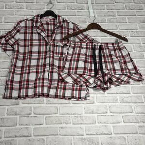 Victoria's Secret Modal-Cotton Short-Sleeve Short Pajama Set Tartan Plaid NWOT S